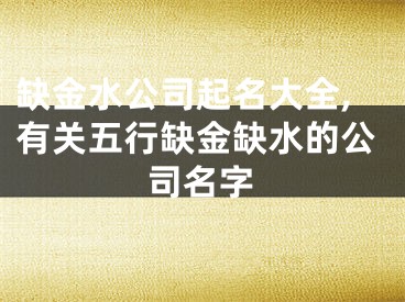 缺金水公司起名大全,有关五行缺金缺水的公司名字