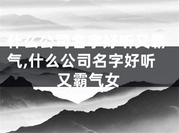 什么公司名字好听又霸气,什么公司名字好听又霸气女