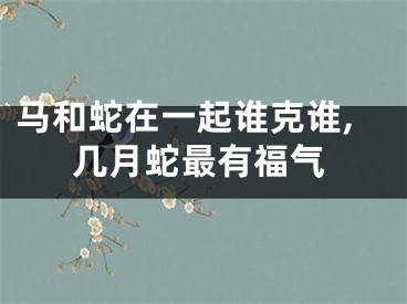 马和蛇在一起谁克谁,几月蛇最有福气