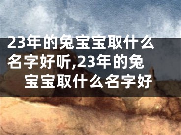 23年的兔宝宝取什么名字好听,23年的兔宝宝取什么名字好