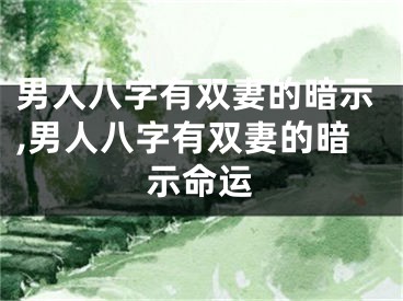 男人八字有双妻的暗示,男人八字有双妻的暗示命运