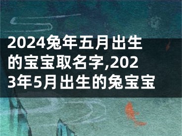 2024兔年五月出生的宝宝取名字,2023年5月出生的兔宝宝