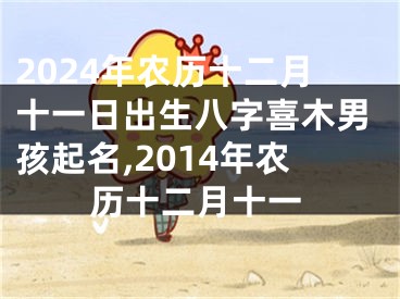 2024年农历十二月十一日出生八字喜木男孩起名,2014年农历十二月十一