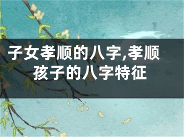 子女孝顺的八字,孝顺孩子的八字特征