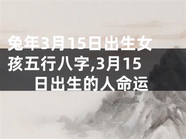 兔年3月15日出生女孩五行八字,3月15日出生的人命运