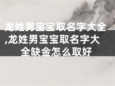 龙姓男宝宝取名字大全,龙姓男宝宝取名字大全缺金怎么取好