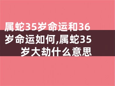 属蛇35岁命运和36岁命运如何,属蛇35岁大劫什么意思