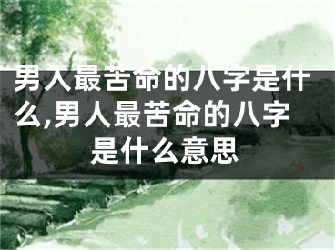 男人最苦命的八字是什么,男人最苦命的八字是什么意思