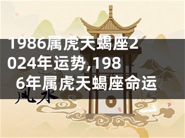 1986属虎天蝎座2024年运势,1986年属虎天蝎座命运