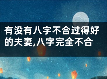 有没有八字不合过得好的夫妻,八字完全不合