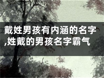 戴姓男孩有内涵的名字,姓戴的男孩名字霸气