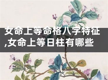 女命上等命格八字特征,女命上等日柱有哪些