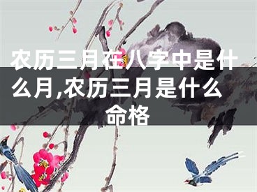 农历三月在八字中是什么月,农历三月是什么命格