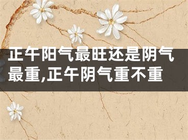 正午阳气最旺还是阴气最重,正午阴气重不重