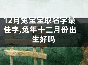 12月兔宝宝取名字最佳字,兔年十二月份出生好吗