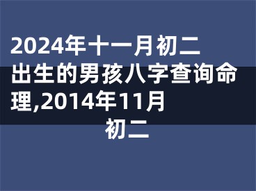 2024年十一月初二出生的男孩八字查询命理,2014年11月初二