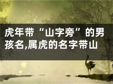 虎年带“山字旁”的男孩名,属虎的名字带山