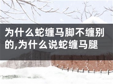 为什么蛇缠马脚不缠别的,为什么说蛇缠马腿