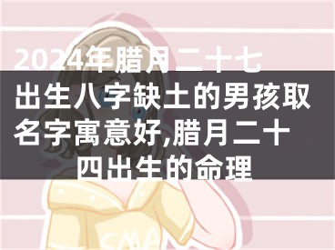 2024年腊月二十七出生八字缺土的男孩取名字寓意好,腊月二十四出生的命理