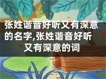 张姓谐音好听又有深意的名字,张姓谐音好听又有深意的词