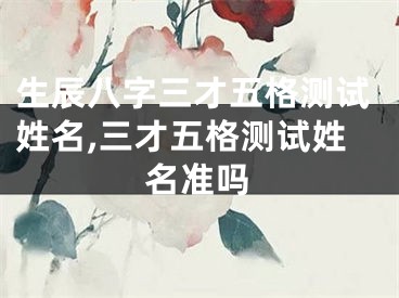 生辰八字三才五格测试姓名,三才五格测试姓名准吗