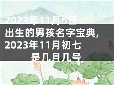 2023年11月6日出生的男孩名字宝典,2023年11月初七是几月几号