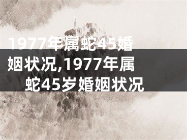 1977年属蛇45婚姻状况,1977年属蛇45岁婚姻状况