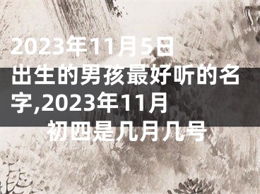 2023年11月5日出生的男孩最好听的名字,2023年11月初四是几月几号