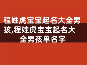 程姓虎宝宝起名大全男孩,程姓虎宝宝起名大全男孩单名字