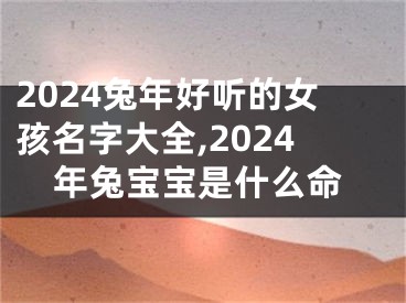 2024兔年好听的女孩名字大全,2024年兔宝宝是什么命