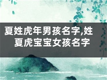 夏姓虎年男孩名字,姓夏虎宝宝女孩名字