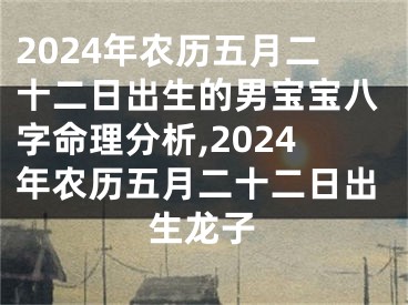 2024年农历五月二十二日出生的男宝宝八字命理分析,2024年农历五月二十二日出生龙子