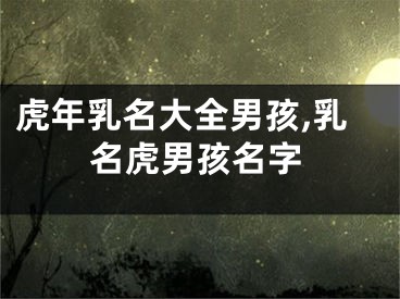 虎年乳名大全男孩,乳名虎男孩名字