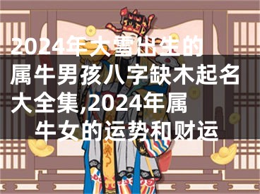 2024年大雪出生的属牛男孩八字缺木起名大全集,2024年属牛女的运势和财运