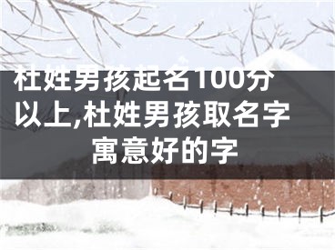 杜姓男孩起名100分以上,杜姓男孩取名字寓意好的字