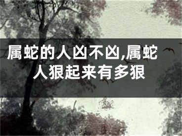 属蛇的人凶不凶,属蛇人狠起来有多狠