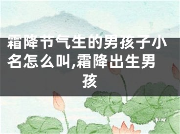 霜降节气生的男孩子小名怎么叫,霜降出生男孩