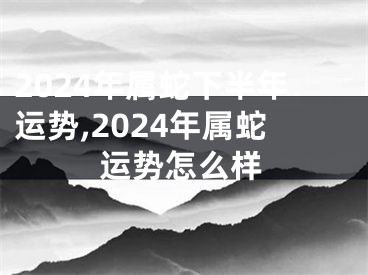 2024年属蛇下半年运势,2024年属蛇运势怎么样