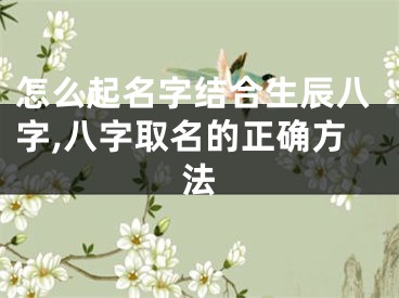 怎么起名字结合生辰八字,八字取名的正确方法