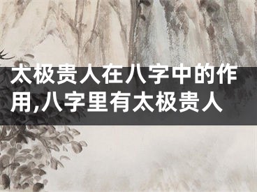 太极贵人在八字中的作用,八字里有太极贵人