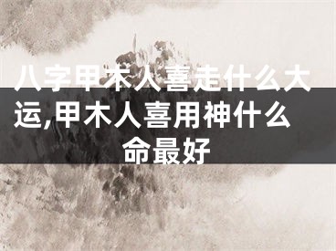 八字甲木人喜走什么大运,甲木人喜用神什么命最好