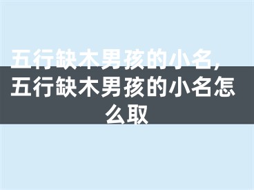 五行缺木男孩的小名,五行缺木男孩的小名怎么取