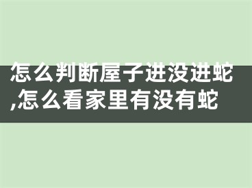 怎么判断屋子进没进蛇,怎么看家里有没有蛇