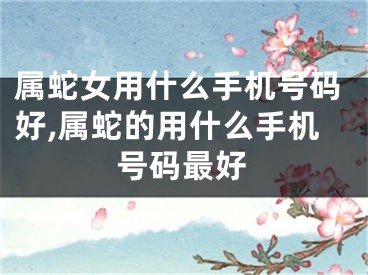 属蛇女用什么手机号码好,属蛇的用什么手机号码最好