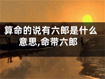 算命的说有六郎是什么意思,命带六郎