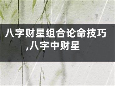 八字财星组合论命技巧,八字中财星