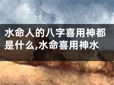水命人的八字喜用神都是什么,水命喜用神水