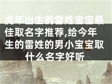 虎年出生的雷姓宝宝最佳取名字推荐,给今年生的雷姓的男小宝宝取什么名字好听