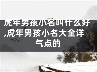 虎年男孩小名叫什么好,虎年男孩小名大全洋气点的