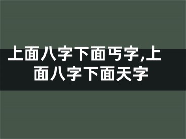 上面八字下面丐字,上面八字下面天字